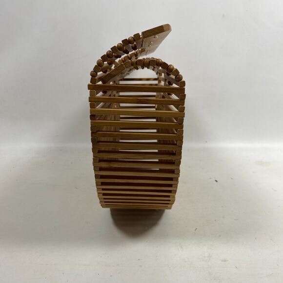CULT GAIA Gaias Ark Bamboo Purse Clutch Boho Top Handle Crescent Bag - Picture 4 of 14